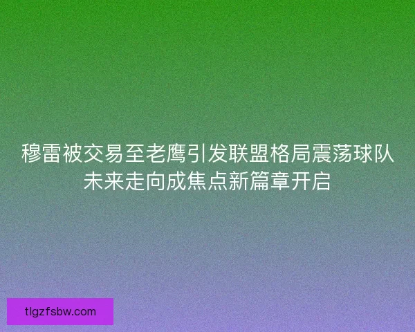 穆雷被交易至老鹰引发联盟格局震荡球队未来走向成焦点新篇章开启