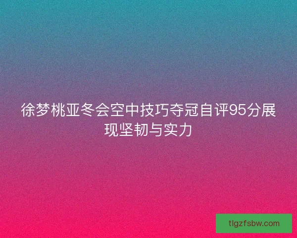 徐梦桃亚冬会空中技巧夺冠自评95分展现坚韧与实力